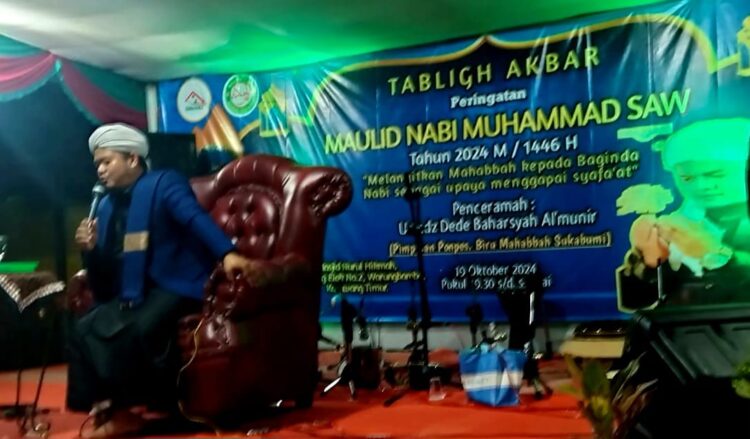 Kegiatan Tabligh Akbar dalam Rangka Maulid Nabi Muhammad SAW di Perumahan Gading Elok 2, Warung Bambu